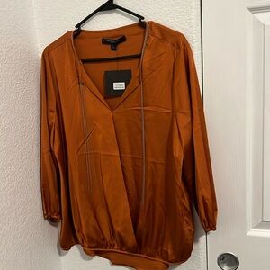 Marc New York Rust V-Neck Blouse